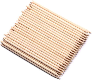 DIS Wooden Disposable Cuticle Pusher – 100 Pcs & 12 Pcs Pack – Double-Ended Nail Sticks for Manicure, Cuticle Care, Nail Art & Salon Use